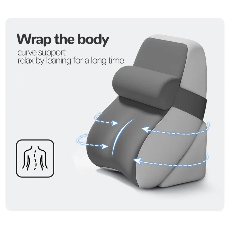 XL Ergonomic Reading Pillow – Memory Foam Wedge & Side Pockets