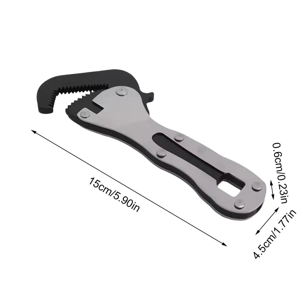 Stubby Adjustable Wrench – Non-Slip Compact Short Handle Tool