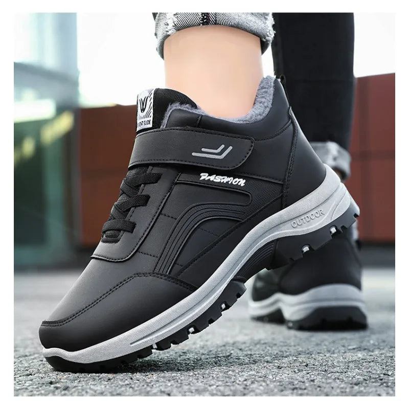 Men's Plush Snow Boots – Non-Slip Warm Winter Ankle Boots