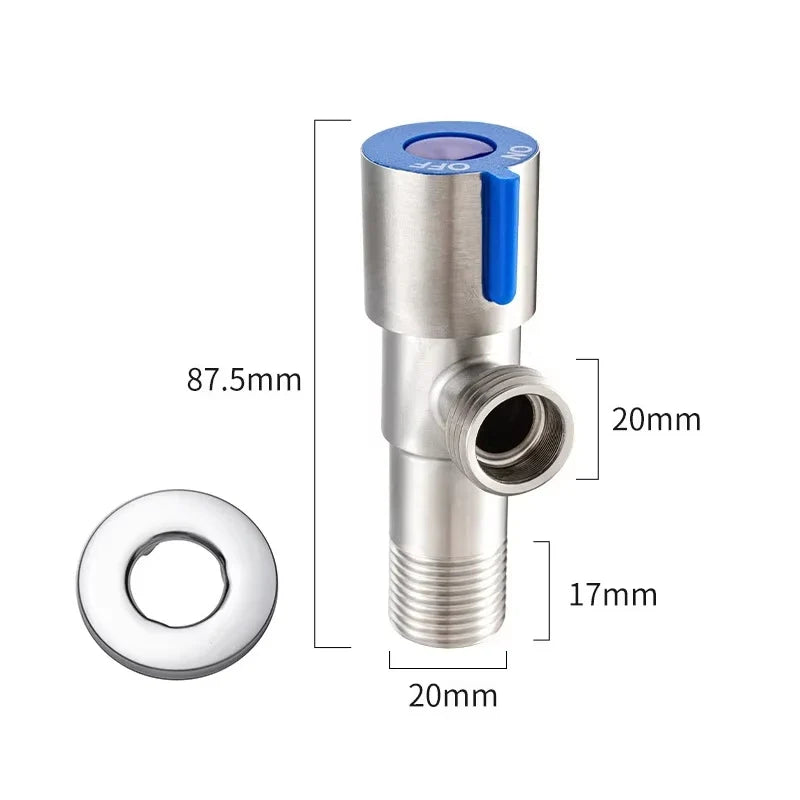G1/2 Stainless Steel Angle Valve – Hot & Cold Water Inlet