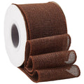 Burlap Wired Ribbon 2.5" Wide – Rustic Brown, 9.95 Yards/Roll