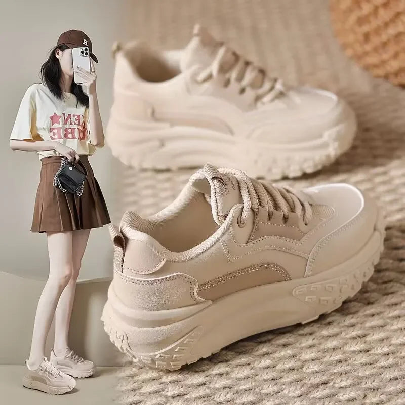 YBQJOO Women's Thick Sole Anti-Slip Casual Sneakers