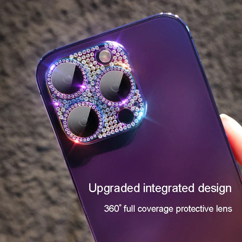 Diamond-encrusted Integrated Lens Film iPhone15 16 Promax Accessories