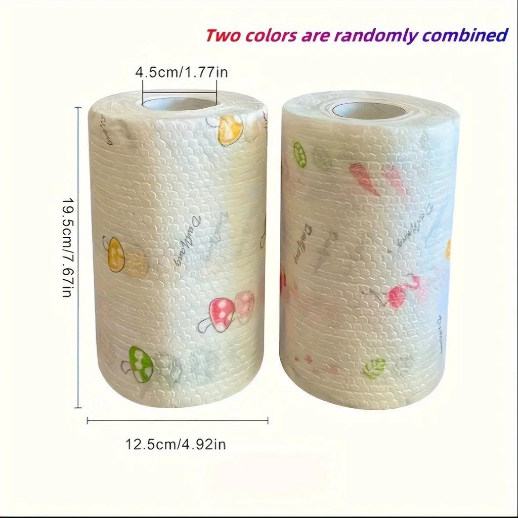 50 Roll Dishcloth Absorbent Thickened Kitchen Paper Dry Wet Use Non