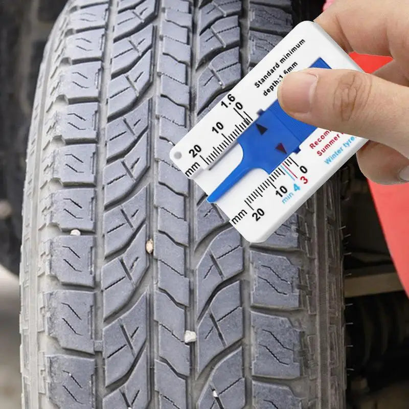 0- Tyre Tread Depth Depthometer Gauge Caliper Plastic Ruler Car Wheel