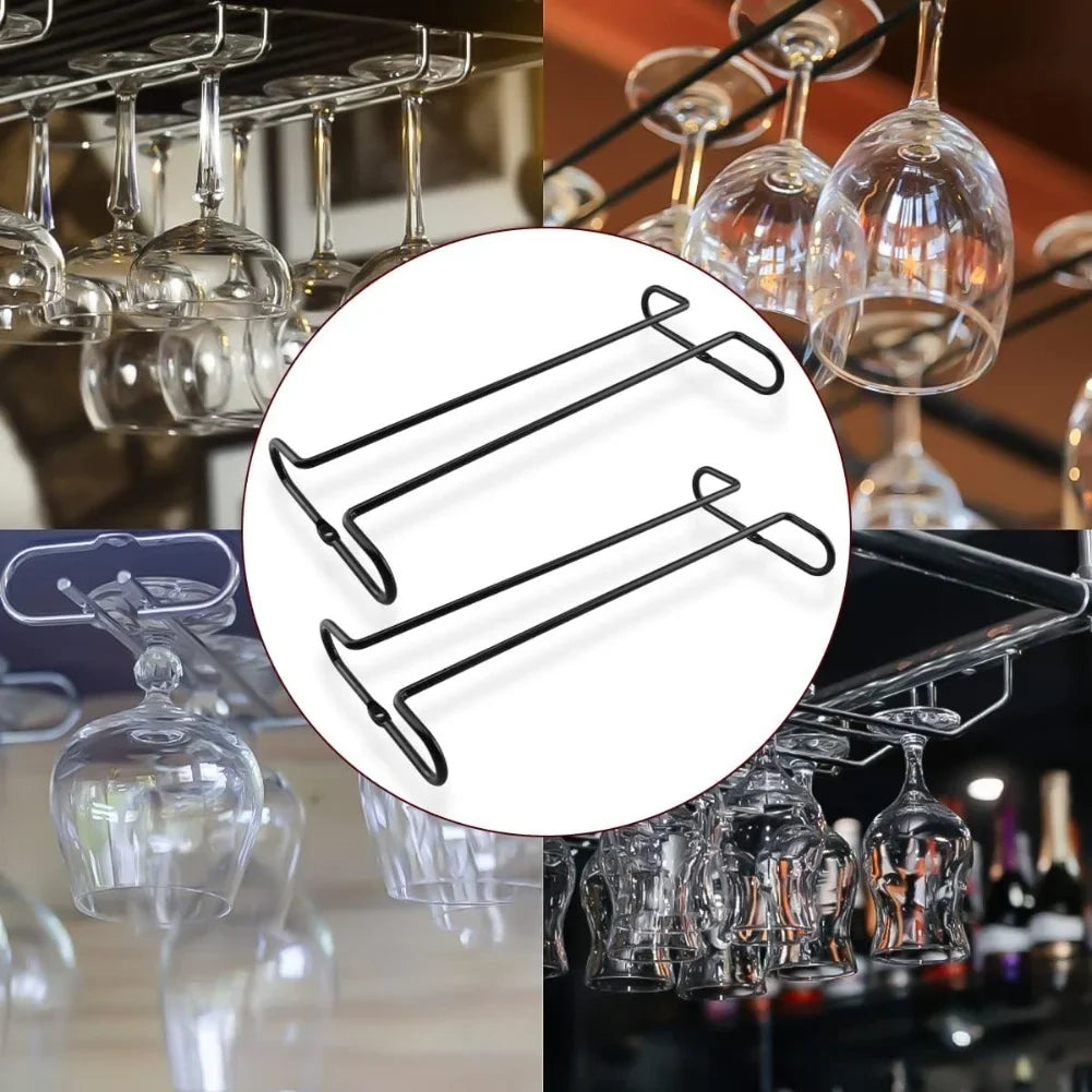 Wall Mounted Stainless Steel Wine Glass Rack Bars Kitchens Dining