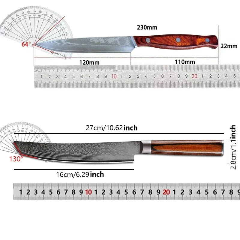 Damascus Steel Chef Knife – 67-Layer Kiritsuke Kitchen Knife