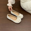 Polka Dot Mary Jane Flats – Women's Slip-On Ballet Shoes