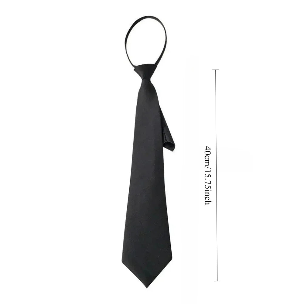 Unisex Black Clip-On Tie | Matte Polyester Necktie Men & Women