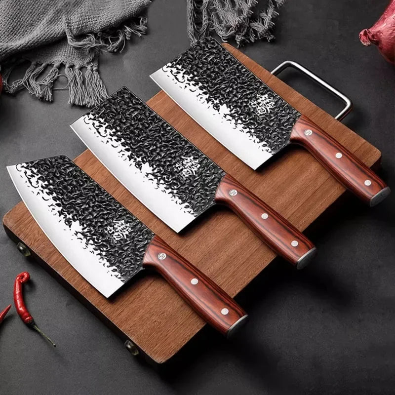 PLYS 8-Piece Sandalwood Chef Knife Set – Forged Stainless Steel