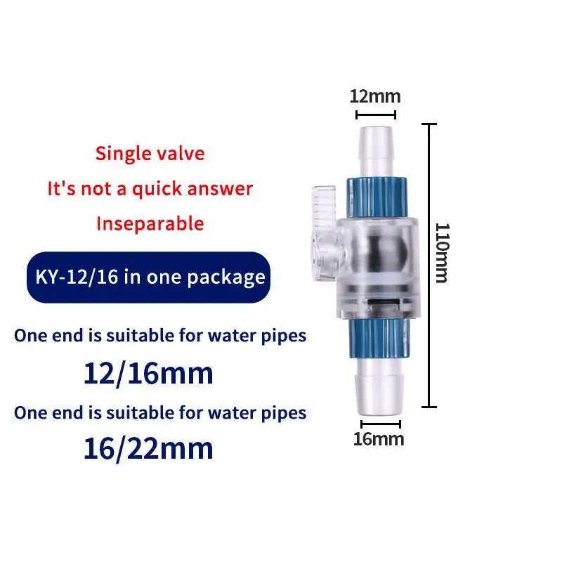 Aquarium Quick Release Hose Connector 12mm 16mm 20mm Filter Valve