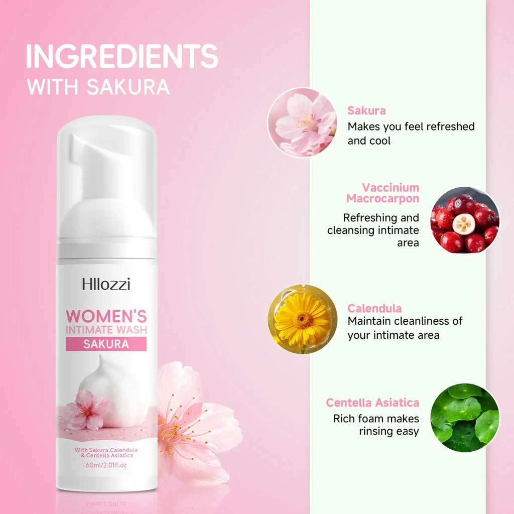 Women's Sakura Intimate Wash – pH-Gentle, Rich Foam Daily Cleanse