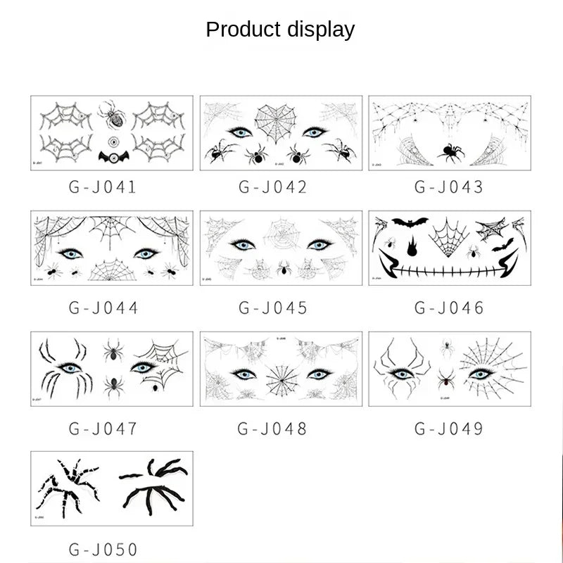 Halloween Temporary Tattoo Stickers – Spider, Bat & Skull | 10-100 PCS
