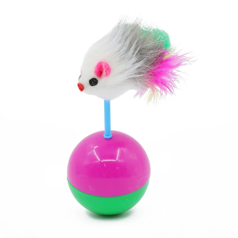 Tumbler Mouse Roly Poly Cat Toy – Feather Interactive Pet Toy