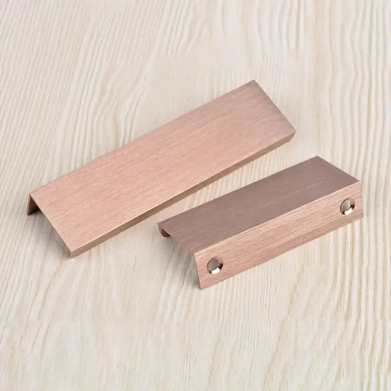 Hidden Drawer Pull Handle – Rose Gold Aluminum Cabinet Hardware