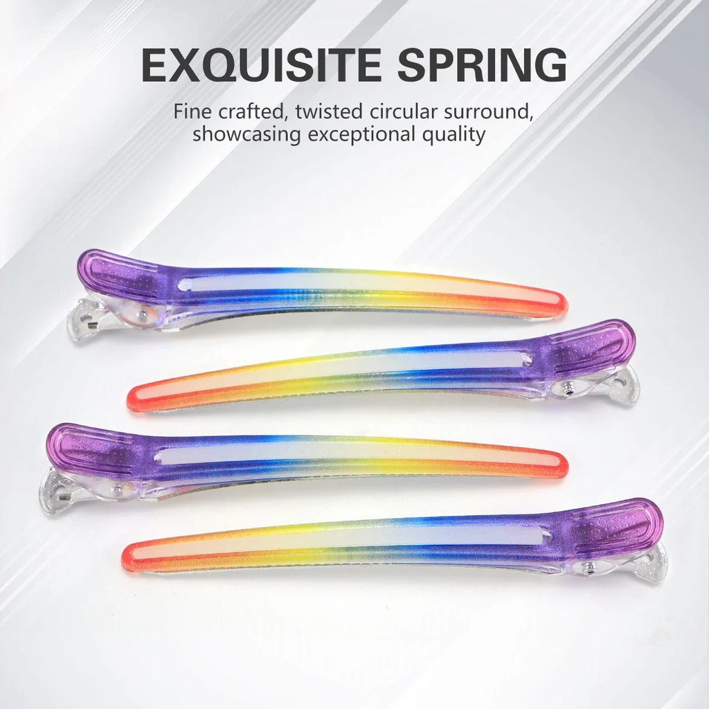 Rainbow Hair Sectioning Clips Set of 4 – Salon Styling Clamps