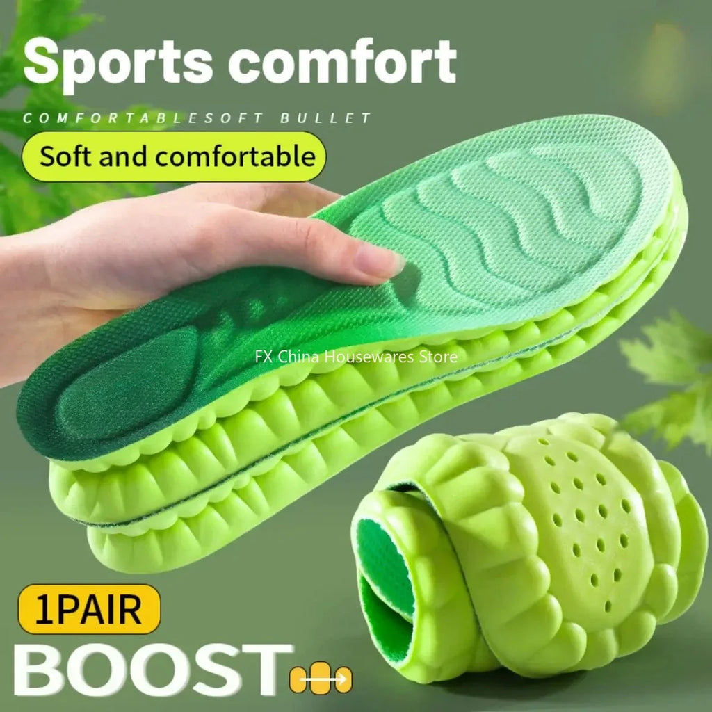 1Pair Sport Insoles PU Stretch Shock Resistant Antibacterial