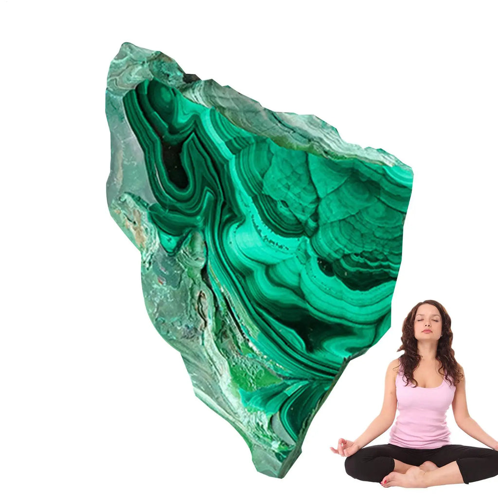 Natural Malachite Raw Stone Slice | Mineral Specimen & Décor