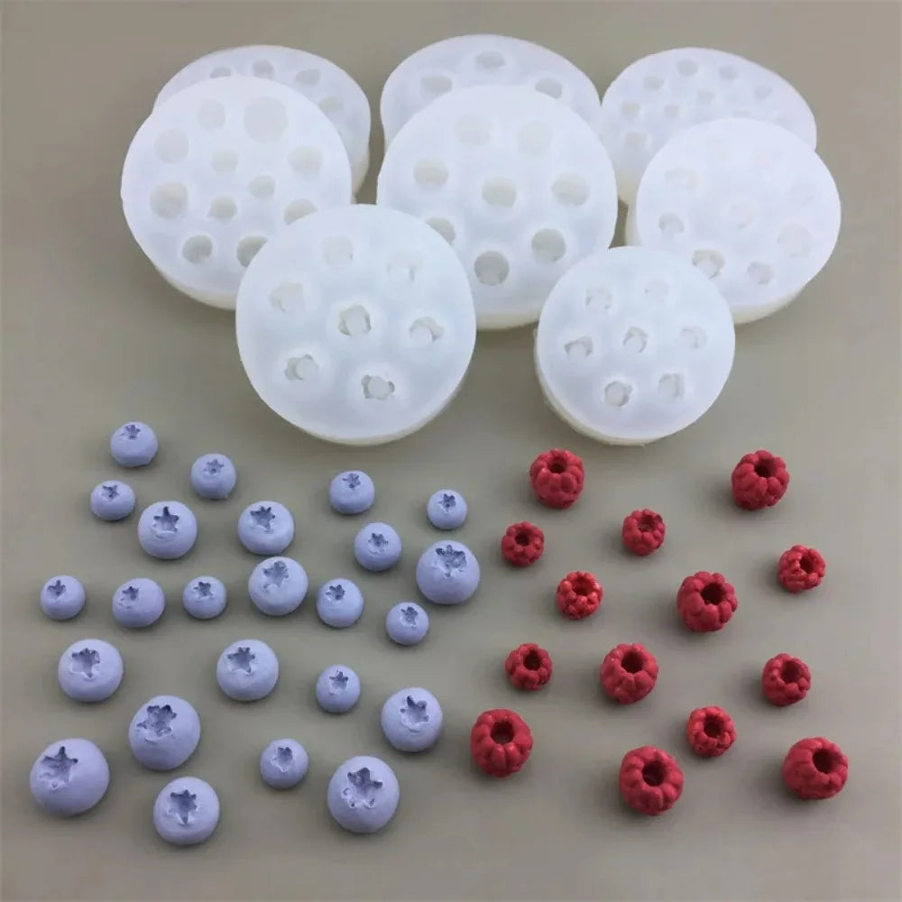3D Fruit Silicone Mold – Blueberry Raspberry Candle & Baking