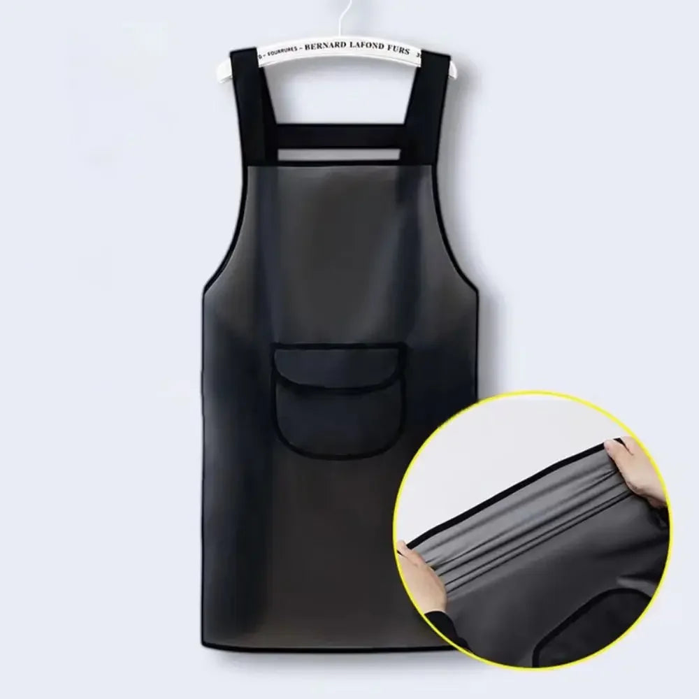 Waterproof PVC Kitchen Apron – Oil & Dirt Resistant, Transparent