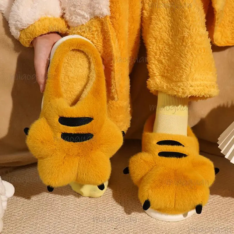 Cartoon Fluffy Plush Slippers – Soft Anti-Slip Indoor Shoes