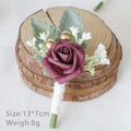 Boutonnieres Flowers Artificial White Roses Silk Ivory Corsage