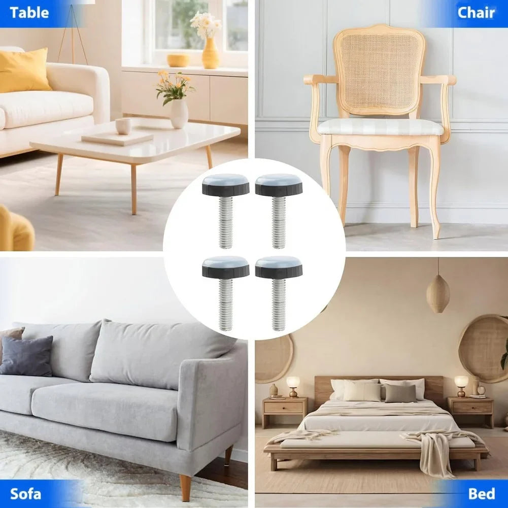 Furniture Gliders Thread Sliding Feet M6 Floor Protectors Leg Sliders