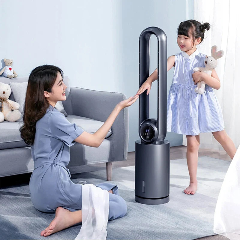Water-Cooled Bladeless Tower Fan with Remote Control & Timer