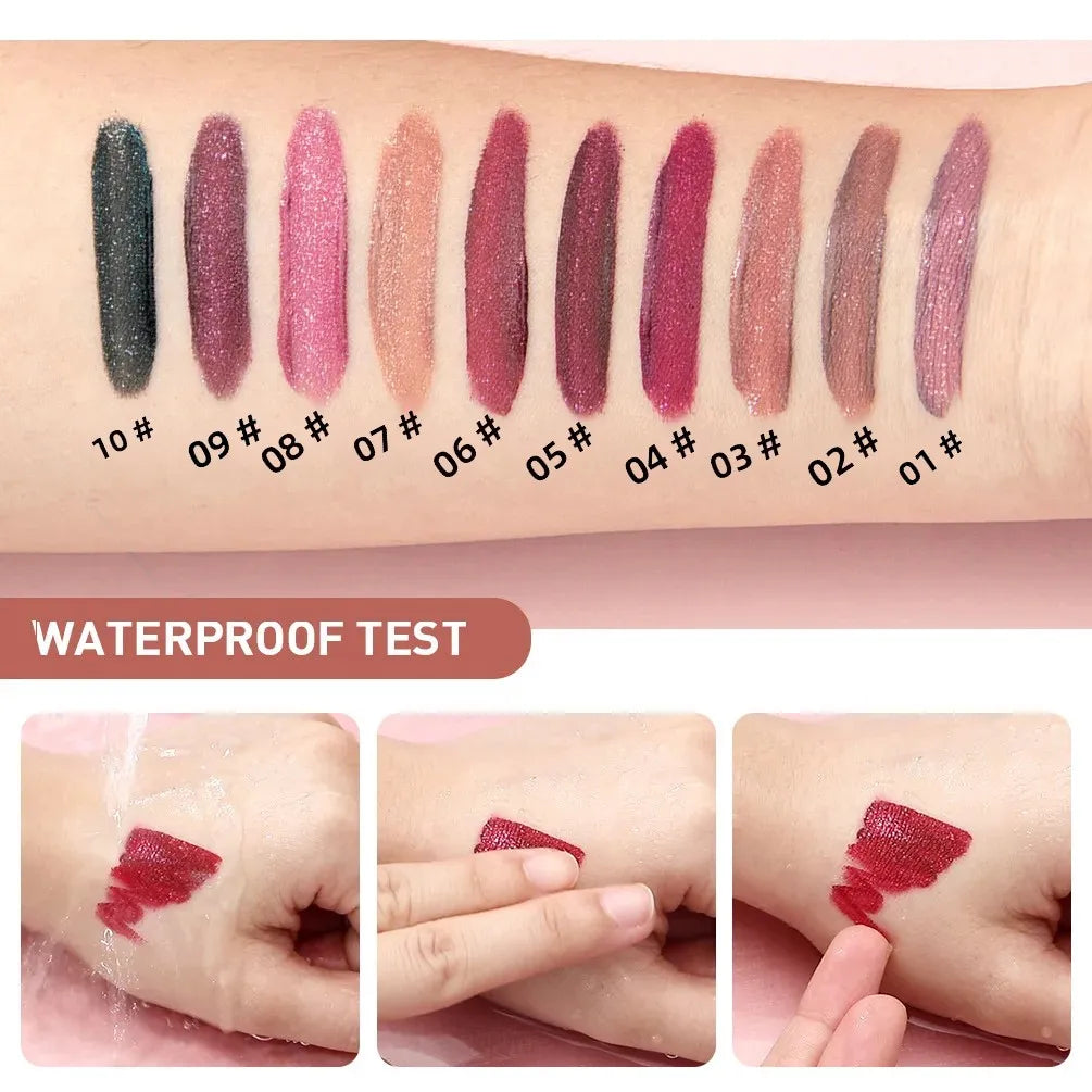 QiBest Diamond Shimmer Lip Gloss – 10 Colors Glitter Pearl Glaze