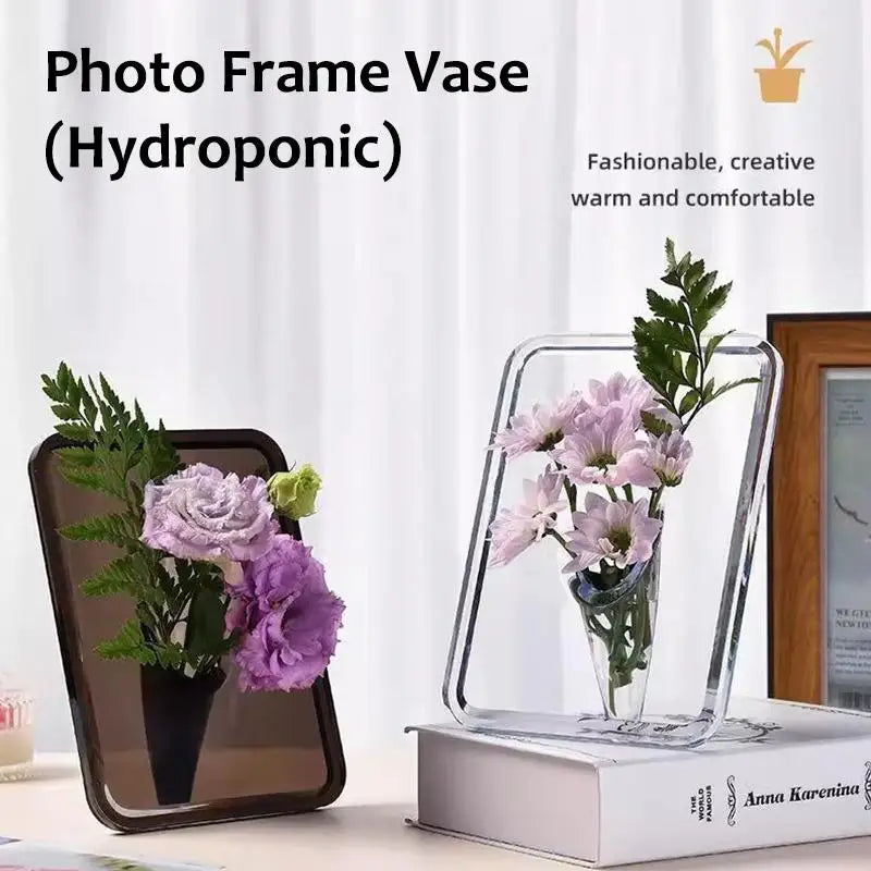 Clear Acrylic Frame Flower Vase – Modern Home Décor