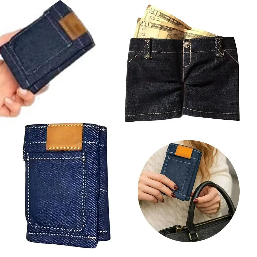 Mini Denim Jeans Wallet – Retro Coin Purse & Card Holder