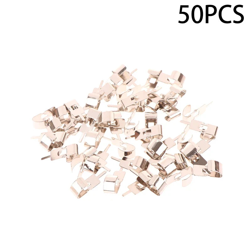 50 Pcs Spring Steel Battery Clips for 18650 Holder Contacts