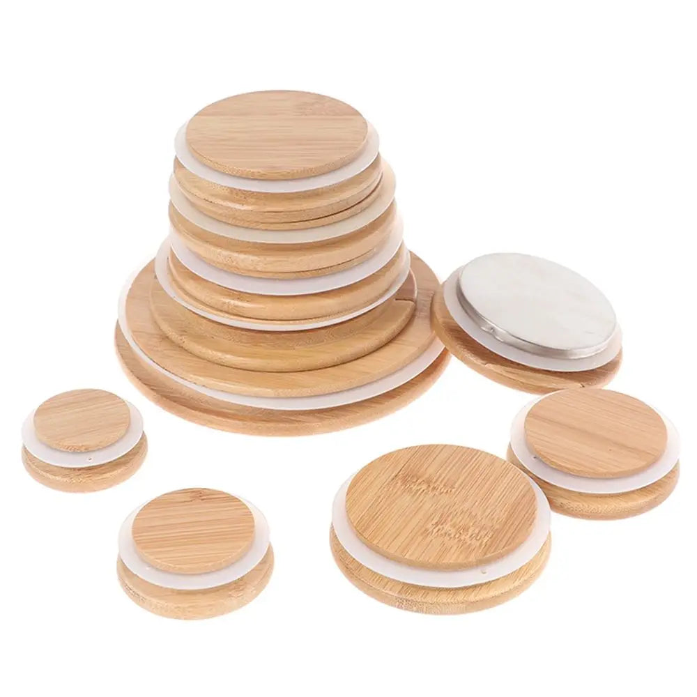 Bamboo Wood Cup Lid with Silicone Ring | Tea Set Cover