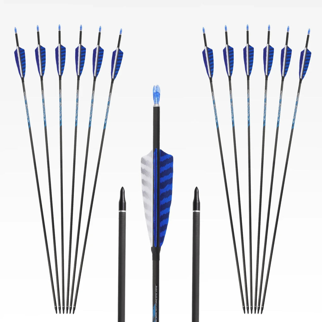 6 Archery Pure Carbon ID6 Spine 250-800 Feather Recurve Compound Bow