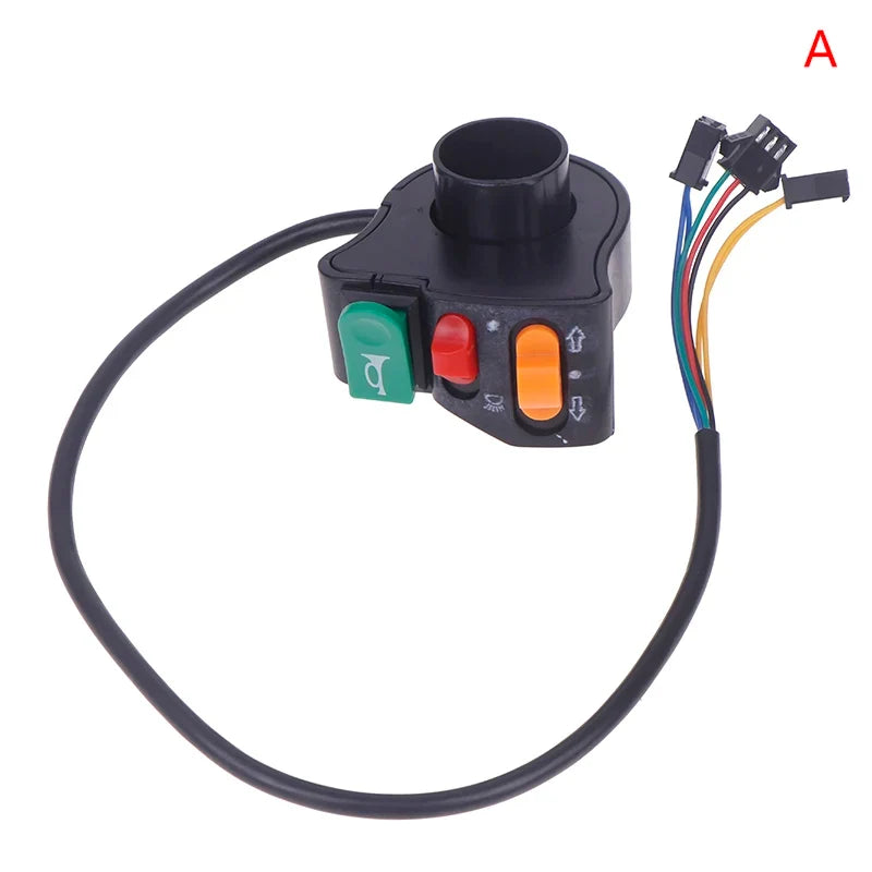 3-in-1 E-Bike Handlebar Switch – Horn, Headlight & Turn Signal