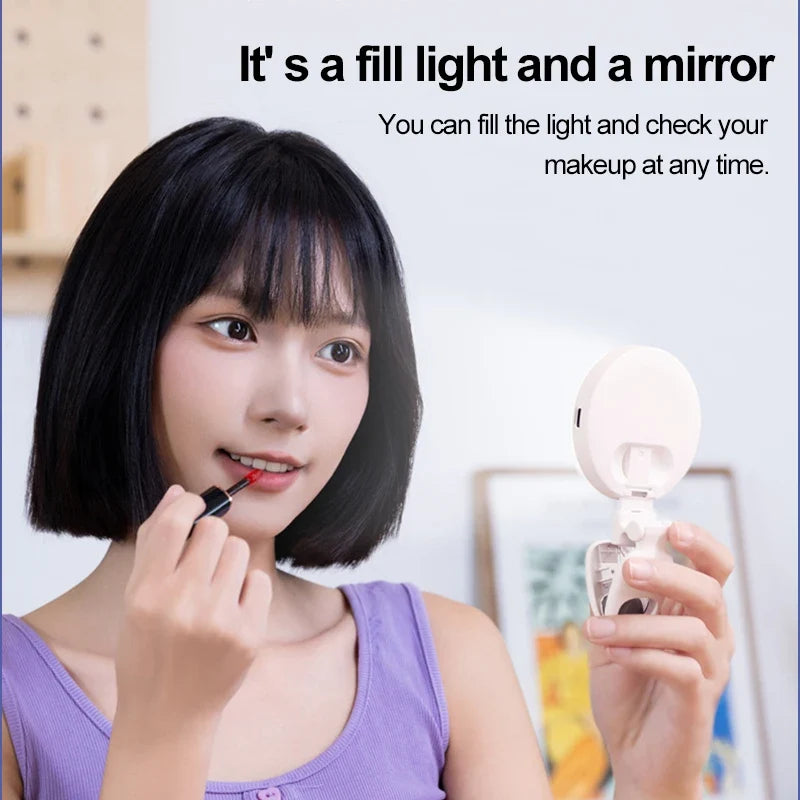 Portable Rechargeable Led Lamp Mirror Light Ring Selfie Phone Clip