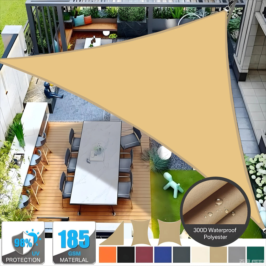 Triangle Sun Shade Sail Canopy 98 UV Block Shelter Cover Outdoor