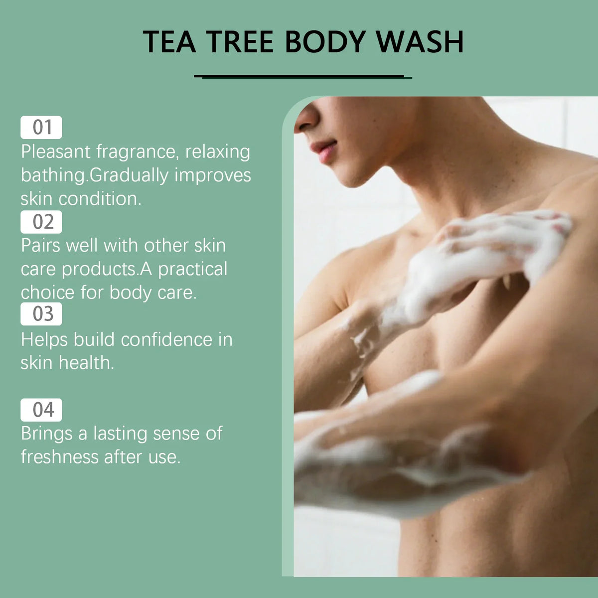 Tea Tree Refreshing Shower Gel | Oil Control Body Wash 100ml