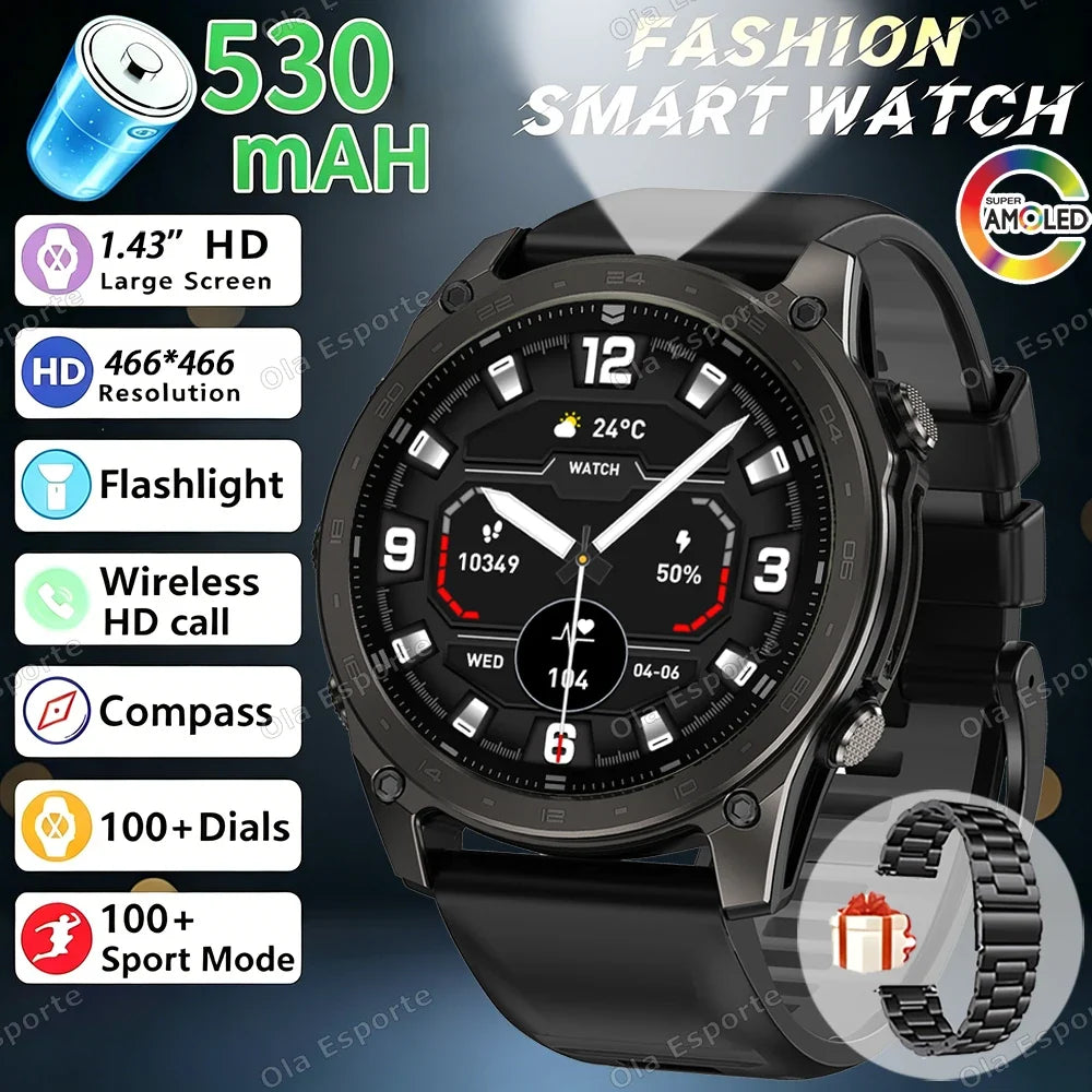 Ola Esporte HW12 Military Smart Watch | Bluetooth Call AMOLED