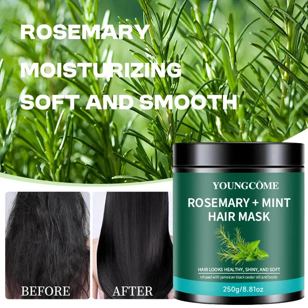 Rosemary Mint Hair Mask Black Castor Oil Biotin Healthy Shiny Soft