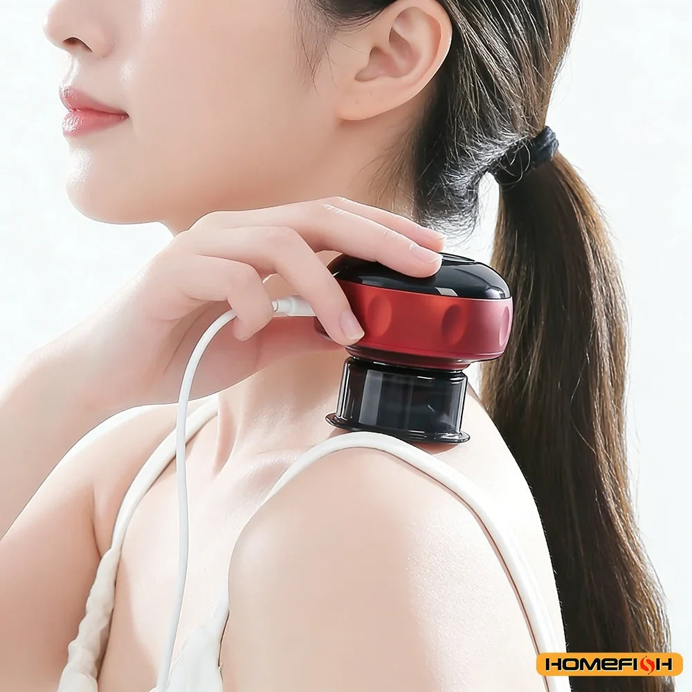 Corded Cupping Massage Device Heating Back Neck Arm Scraping