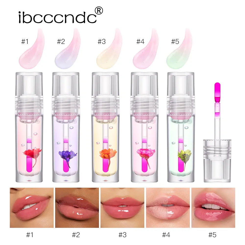 ibcccndc PH Color Changing Flower Lip Oil Gloss 3.8ml