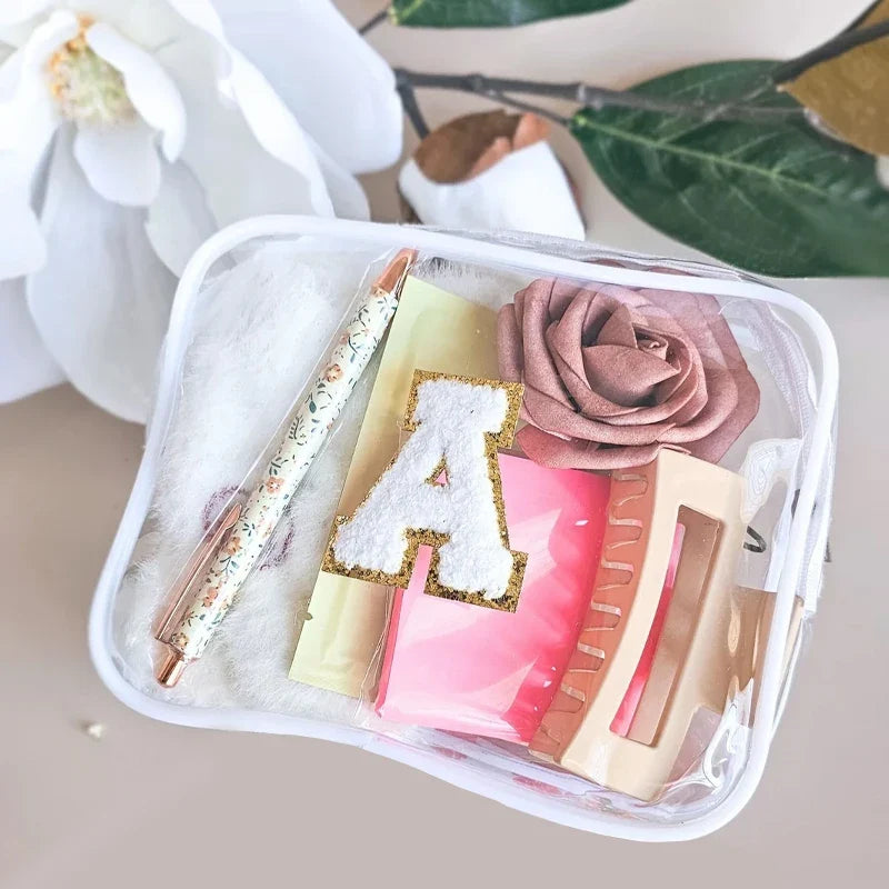 Personalized Embroidered Transparent Makeup Bag | Teacher Gift