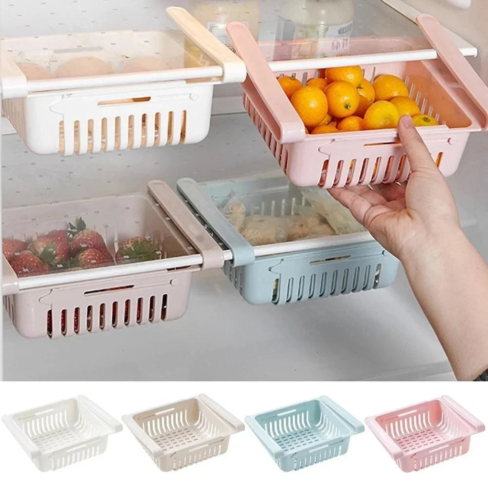Expandable Fridge Drawer Organizer – Pull-Out Shelf Storage Rack