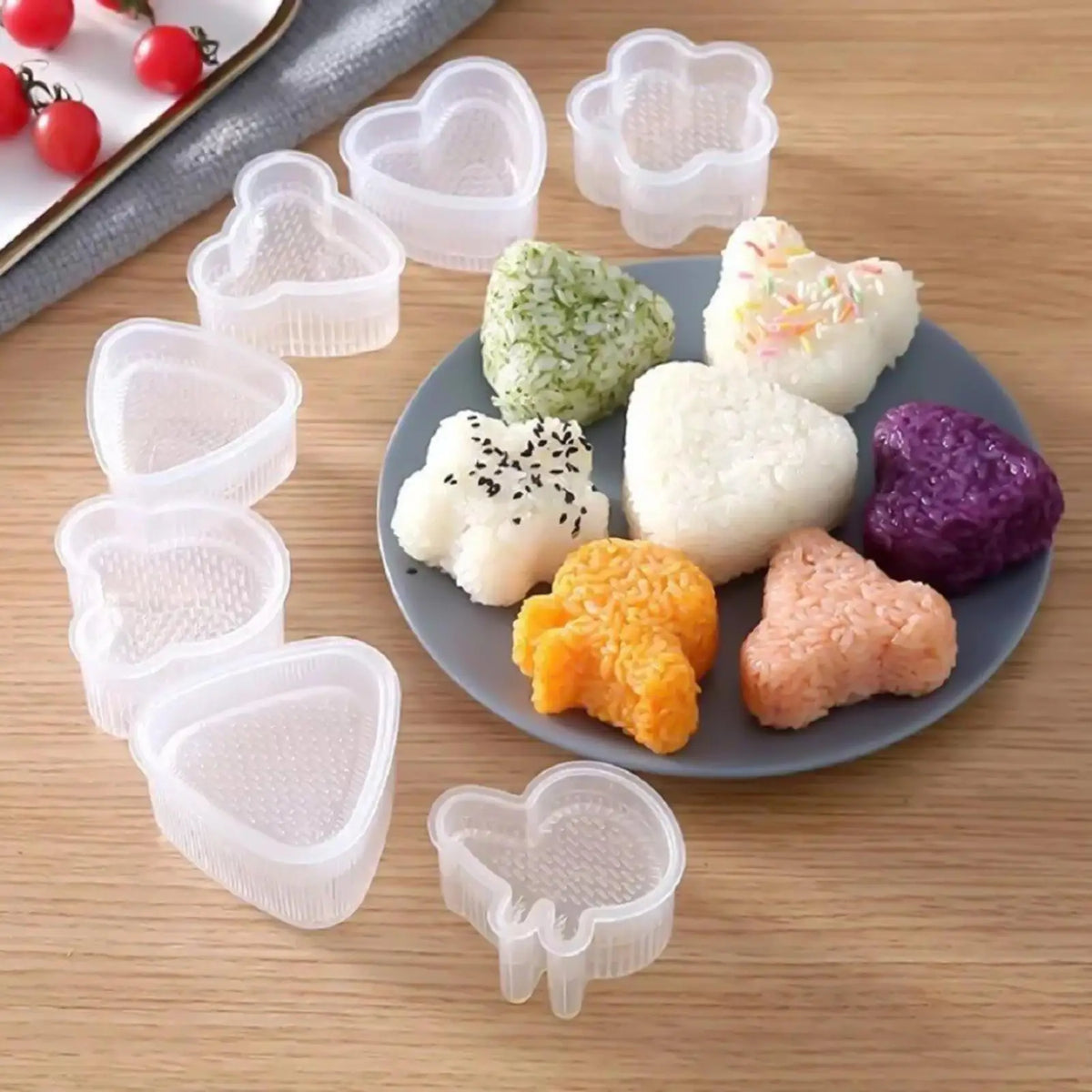 8-Piece Sushi Mold Kit – Rice Ball & Onigiri Press Maker
