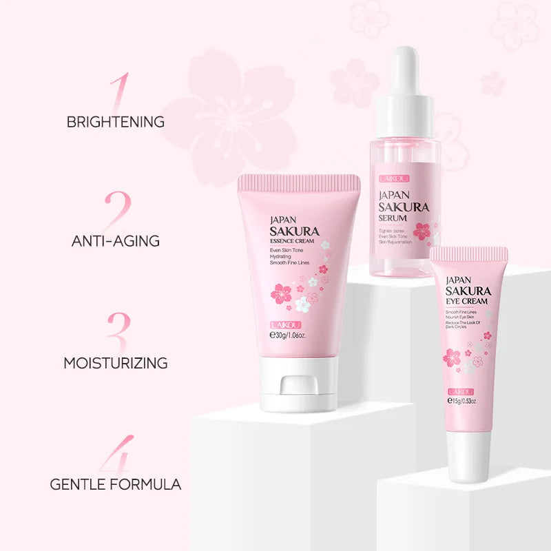 LAIKOU Vitamin C Skin Care Sets Face Cream Serum Eye Moisturizing