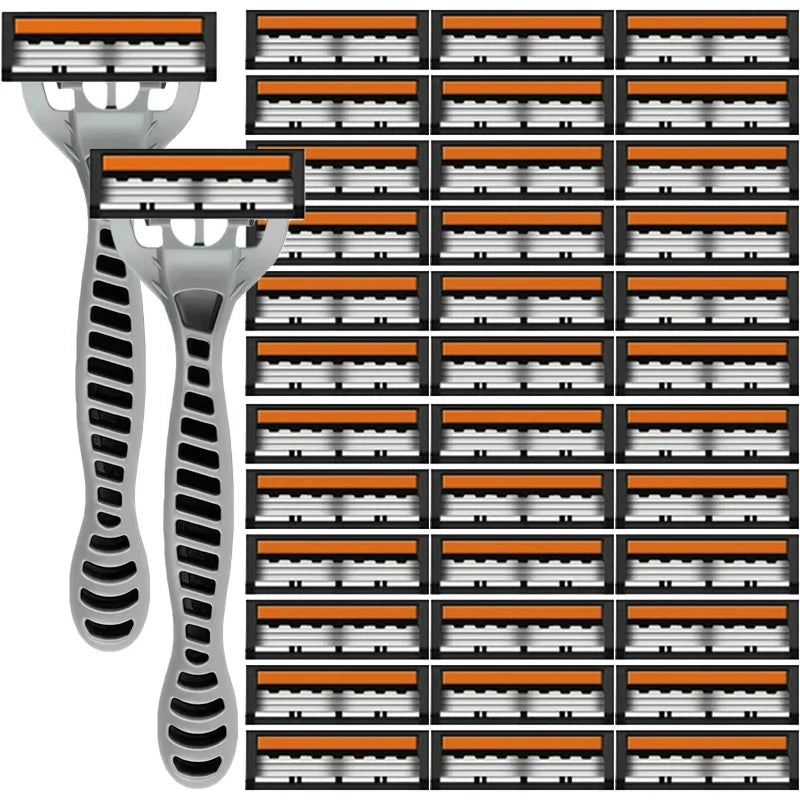 3-Blade Manual Safety Razor for Men & Women | Replaceable Head