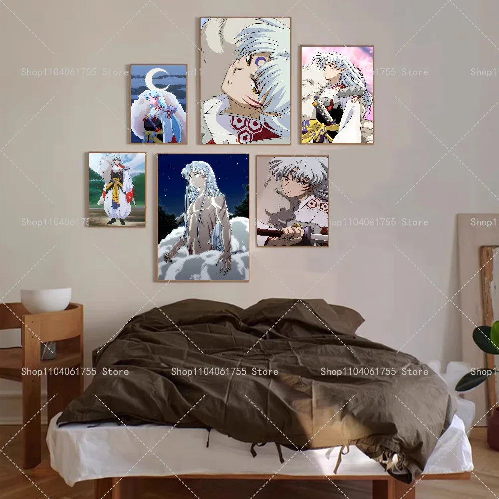 Inuyasha Sesshoumaru Anime Wall Poster Self-Adhesive Sticker