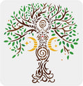 Tree of Life Stencil 11.8" – Reusable PET Moon Star DIY Art