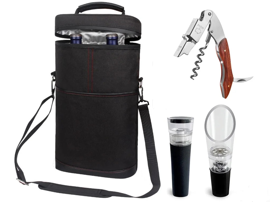 Cooler Bag 2 Bottles Wine Portable Bucket Carrier Ice Champagne